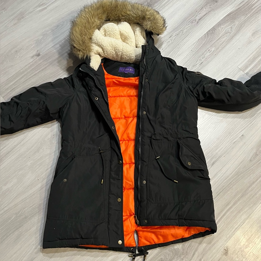 Madden Girl‎ Black and Orange Ski Jacket